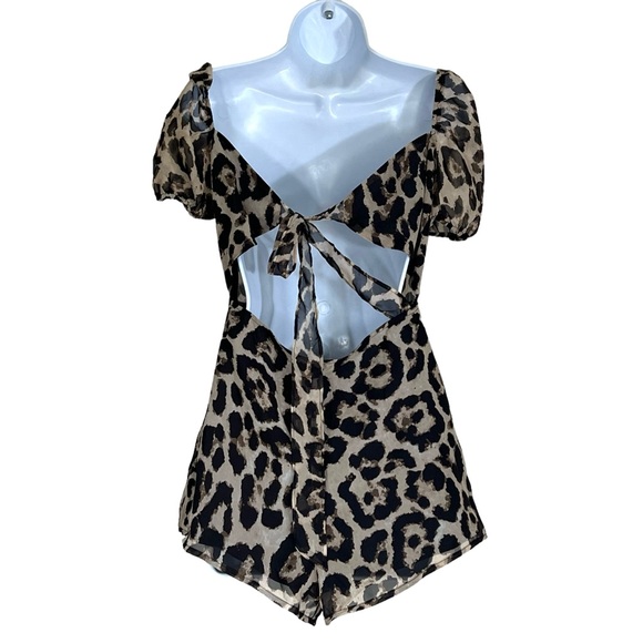 Pretty Little Thing Romper Black Animal Cheetah Leopard Print - Picture 2 of 11